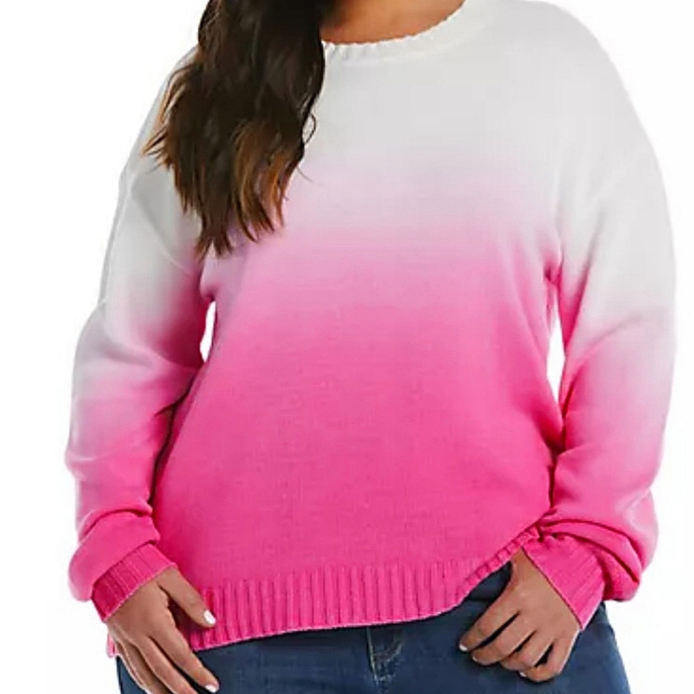 Chic Pink Ombre Knit Sweater